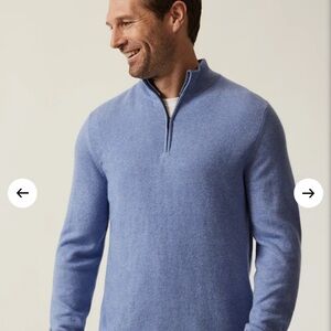 Peter Millar Cashmere 1/4 zip Sweater. Skipper Blue, Only worn a few times!
